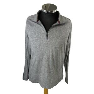 Banana Republic Quick Dry Half‎ Zip Pull Over Gray Medium Preppy Office